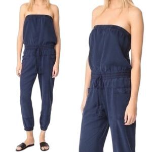 YFB Young Fabulous & Broke Luke Jumpsuit Womens Medium Navy Strapless Jogger